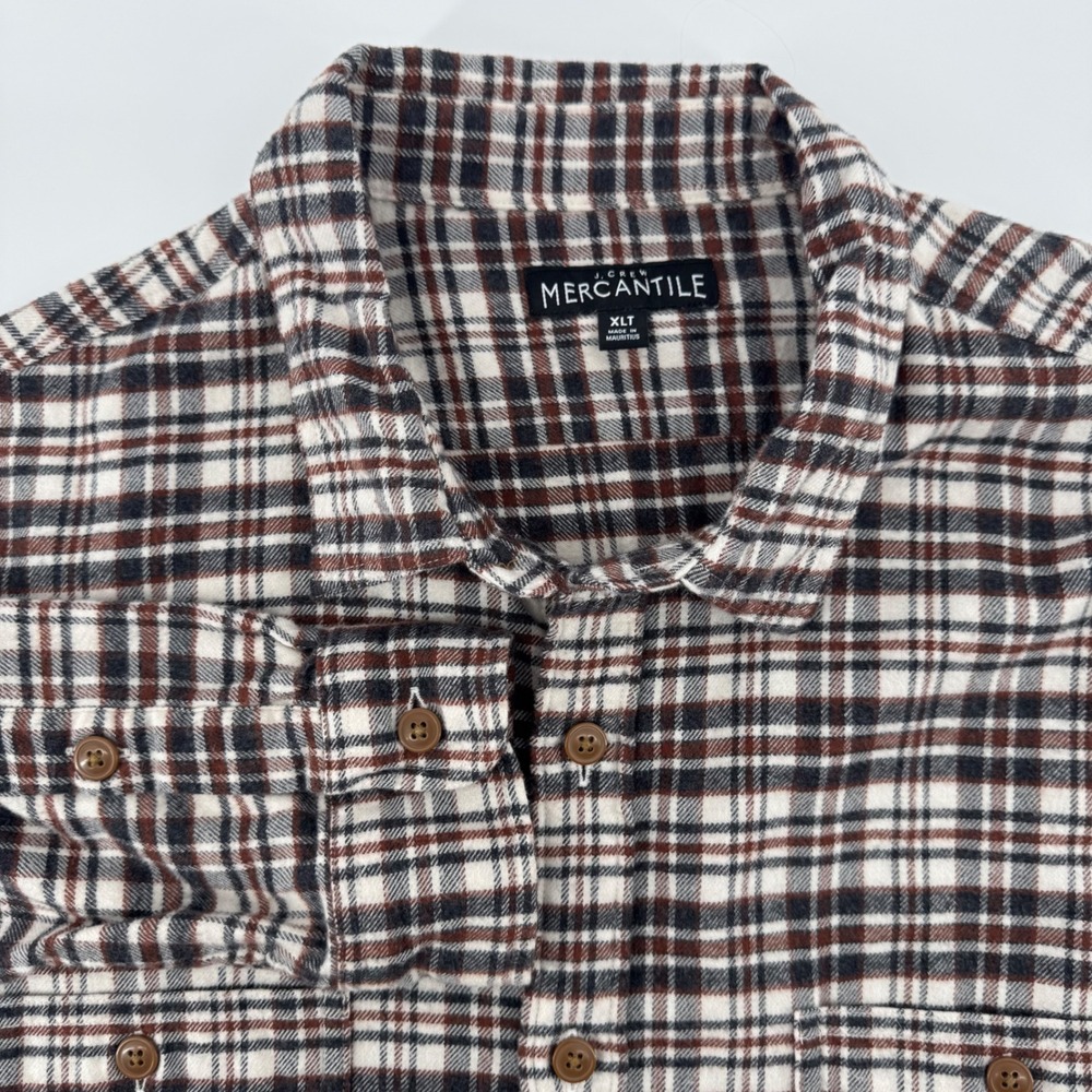 J Crew Mercantile Mens XLT Plaid Flannel Button Up Shirt Long Sleeve